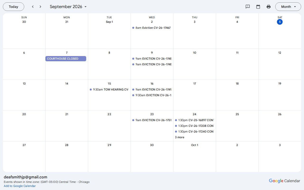 Deaf Smith County traffic court records JP linked calendar